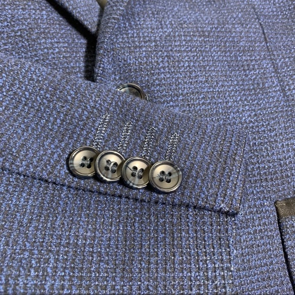 Isaac Mizrahi boy’s size 8 beautiful navy tweed suit jacket blazer - Picture 2 of 9